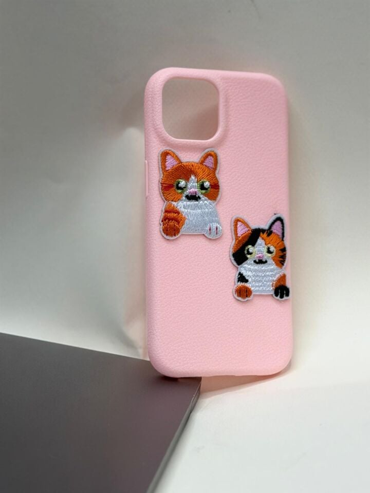 iPhone 15 Candy Case - İçi Kadife Pastel Renkli Yumuşak Silikon Kılıf pembe tilki
