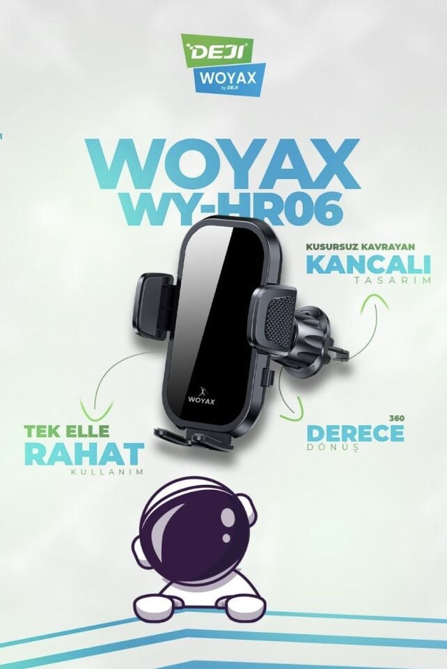 Woyax Kancalı Araç içi Premium Telefon Tutucu - Araba Telefon Tutacağı Havalandırma için