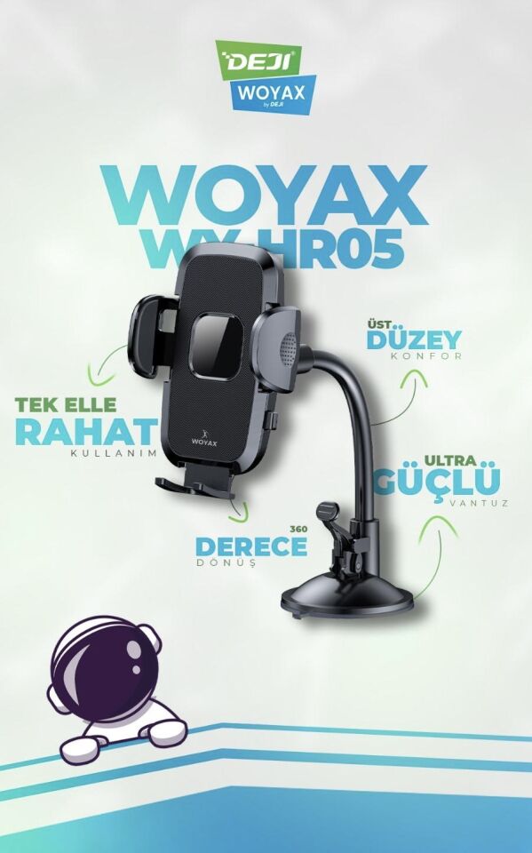 Woyax Active 360 Vantuzlu Araç Içi Telefon Tutucu - Vakumlu Akrobat Araba Telefon Tutacağı
