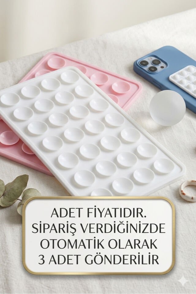 Silikon Vantuzlu Telefon Tutacağı 24 Vantuzlu 1 ADET Açık Pembe VEYA Beyaz Renk renkli