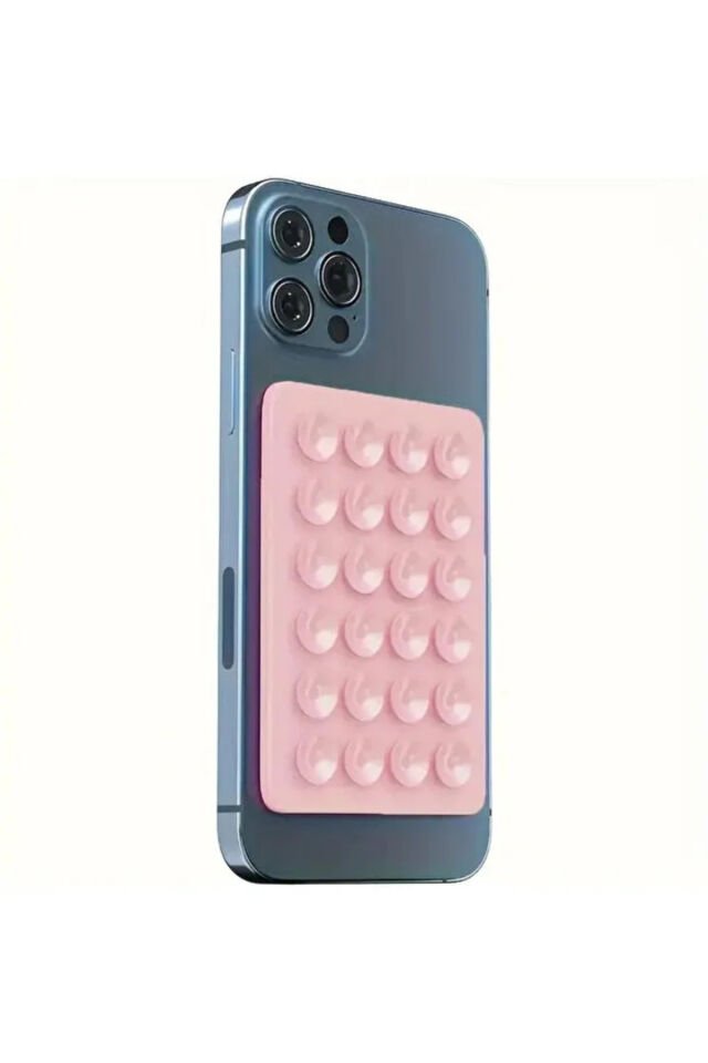 Silikon Vantuzlu Telefon Tutacağı 24 Vantuzlu 1 ADET Açık Pembe VEYA Beyaz Renk renkli