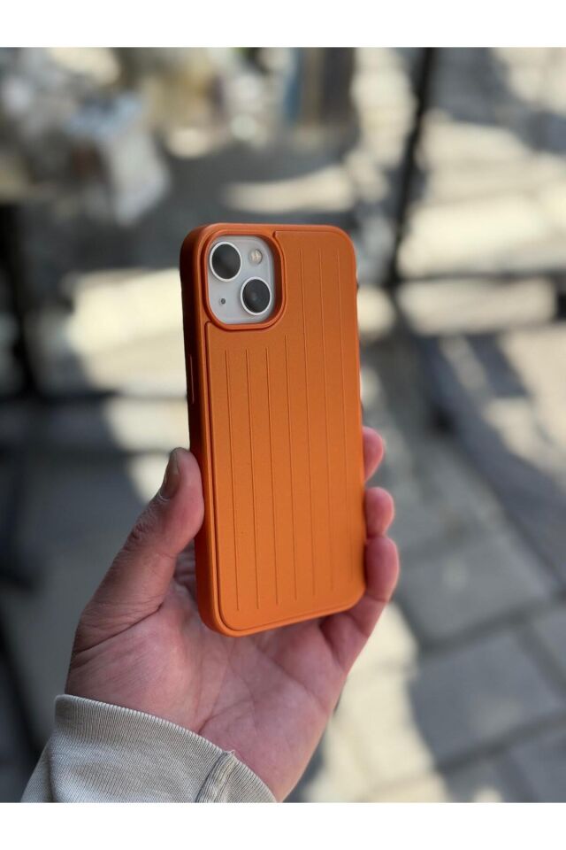 Iphone 15 - Rimowa Premium Valiz Desenli Magsafeli Telefon Kılıfı – Güçlü Koruma, Estetik Görünüm Turuncu