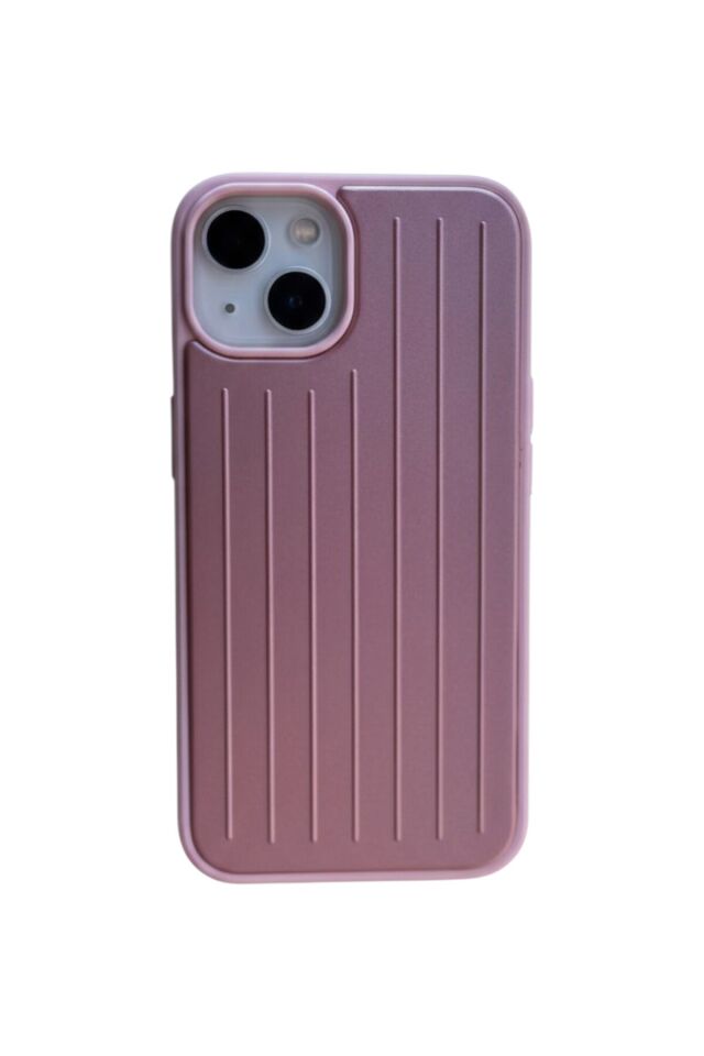 Iphone 15 - Rimowa Premium Valiz Desenli Magsafeli Telefon Kılıfı – Güçlü Koruma, Estetik Görünüm Pembe