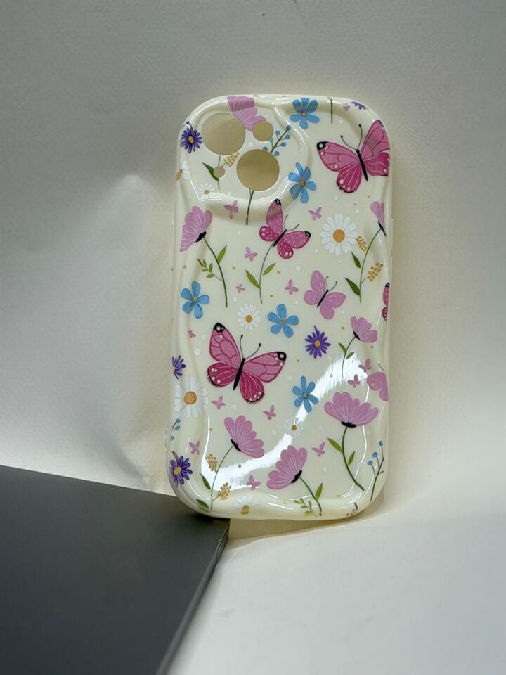 iPhone 15 Bahar Esintisi Serisi Özel Tasarım Çiçek Desenli Kılıf
