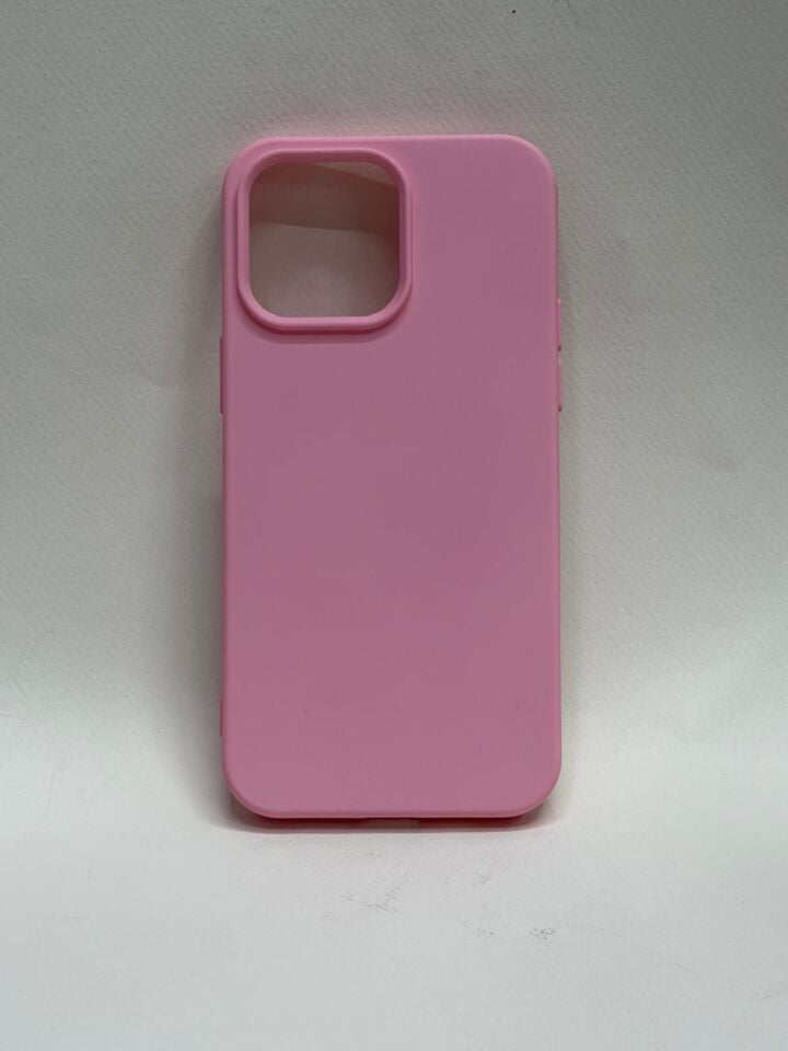 iPhone 14 Pro Max İçi Süet Kamera Korumalı Lansman Silikon Kılıf Pembe
