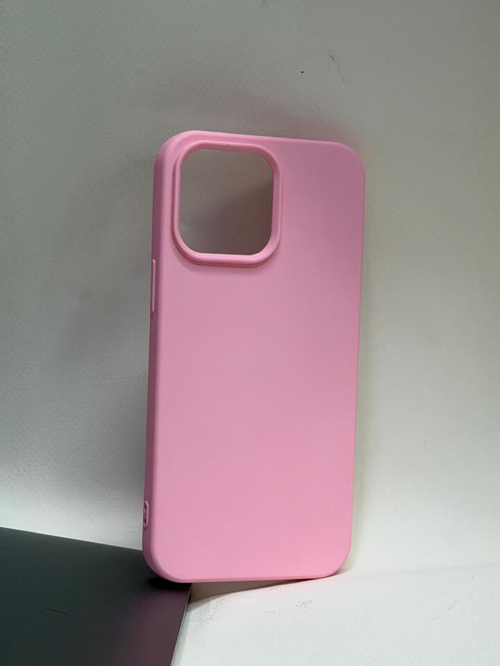 iPhone 14 Pro Max İçi Süet Kamera Korumalı Lansman Silikon Kılıf Pembe