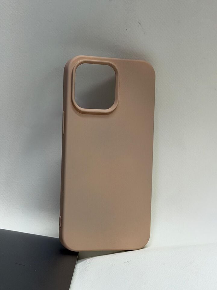 iPhone 14 Pro Max İçi Süet Kamera Korumalı Lansman Silikon Kılıf Kahverengi