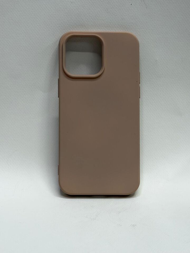 iPhone 14 Pro Max İçi Süet Kamera Korumalı Lansman Silikon Kılıf Kahverengi