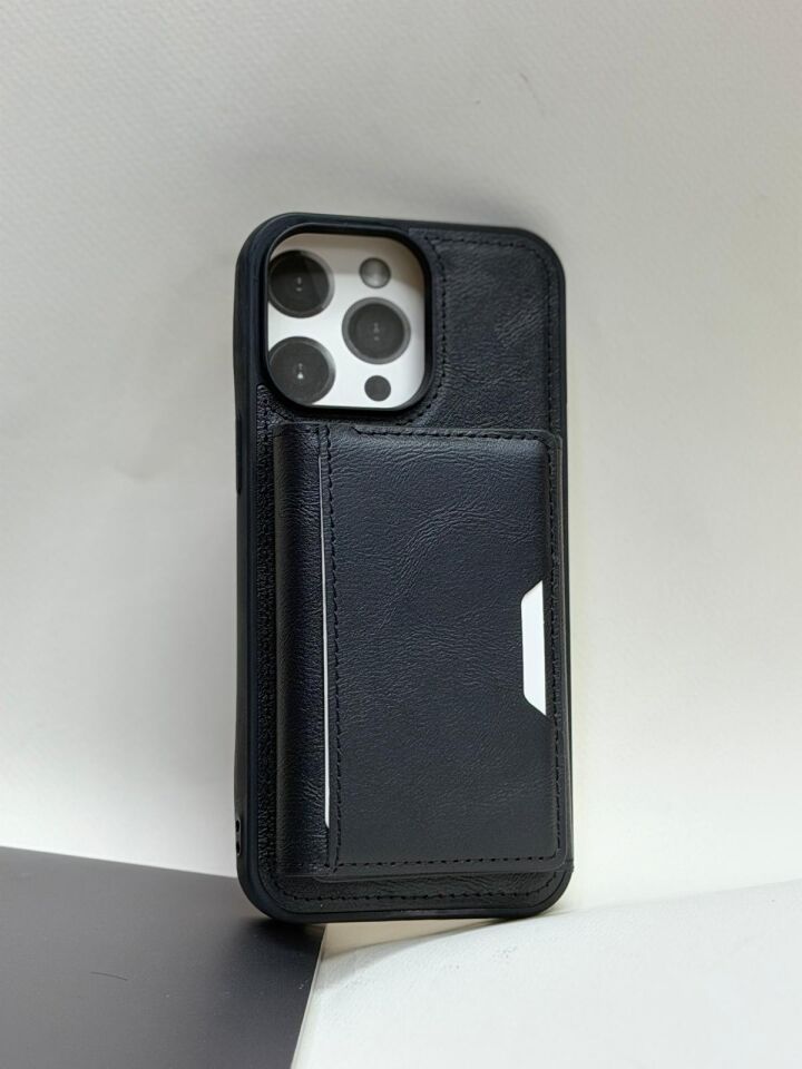 iPhone 14 Pro Max Uyumlu Cüzdanlı Deri Görünümlü Kılıf