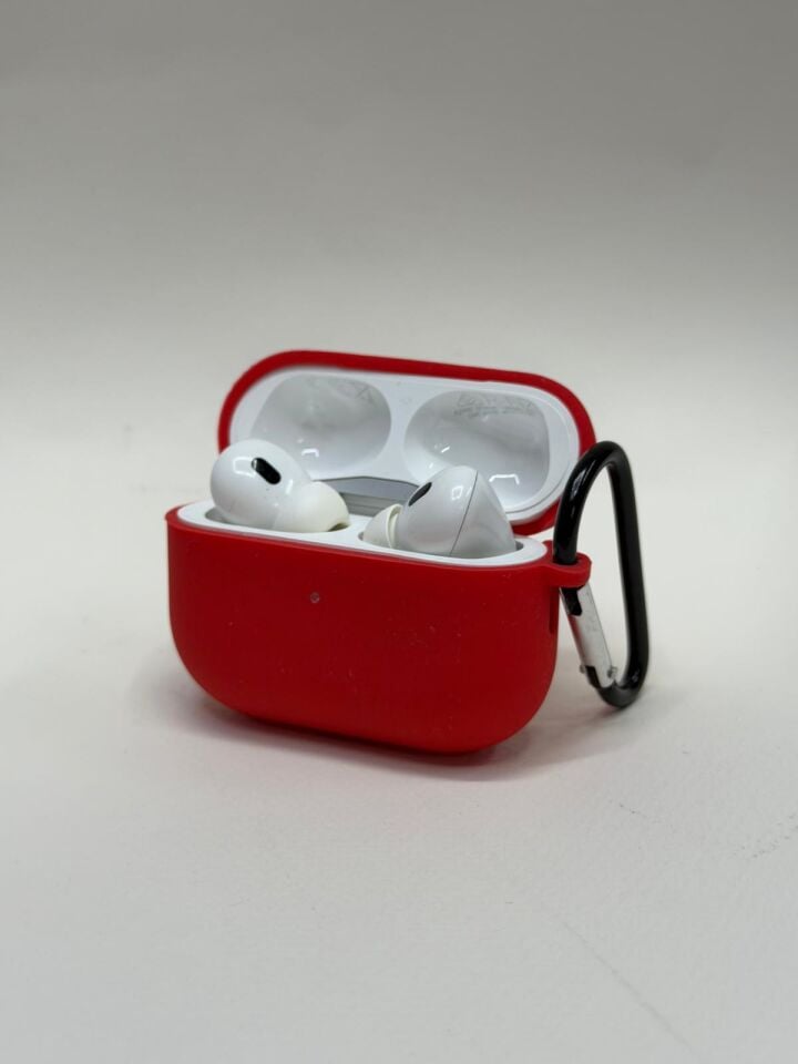 AirPods Pro / Pro 2 / Pro 3 Uyumlu Premium Silikon Kılıf - Darbe Emici Koruyucu Kırmızı