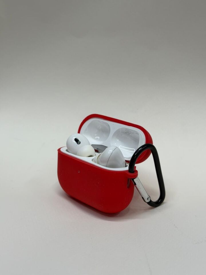 AirPods Pro / Pro 2 / Pro 3 Uyumlu Premium Silikon Kılıf - Darbe Emici Koruyucu Kırmızı