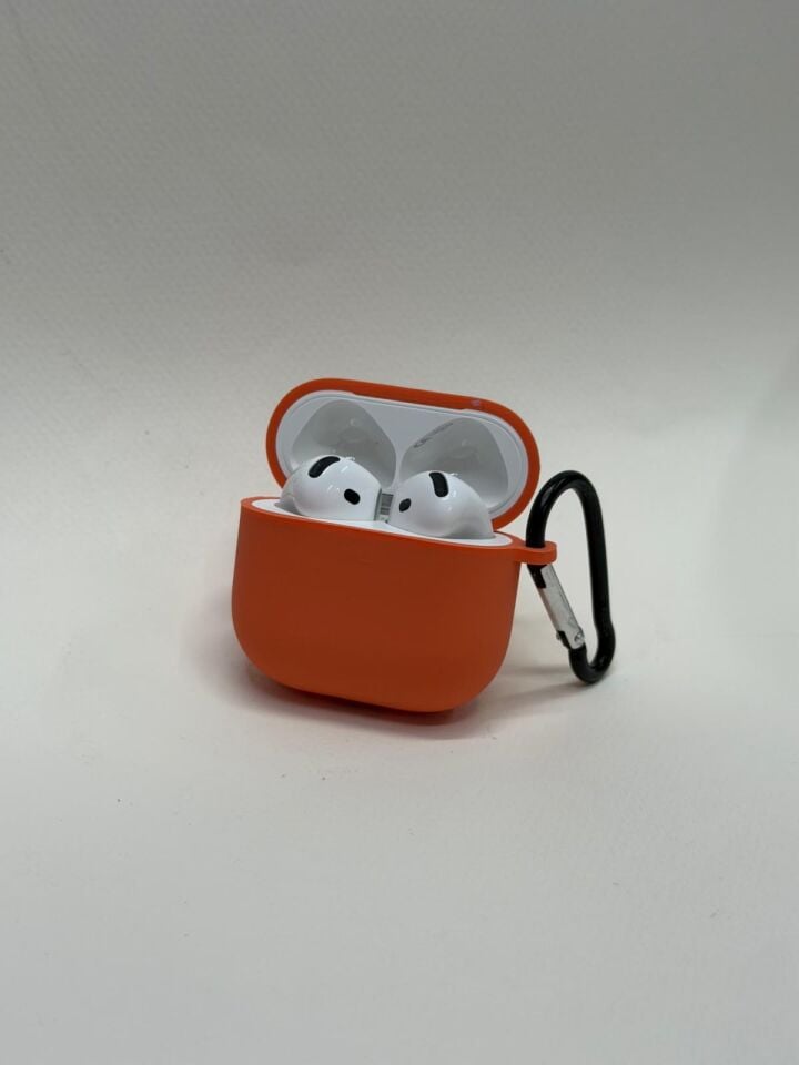 AirPods 4. Nesil Uyumlu Premium Silikon Kılıf - Darbe Emici Koruyucu Kılıf Turuncu