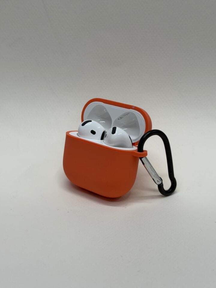 AirPods 4. Nesil Uyumlu Premium Silikon Kılıf - Darbe Emici Koruyucu Kılıf Turuncu