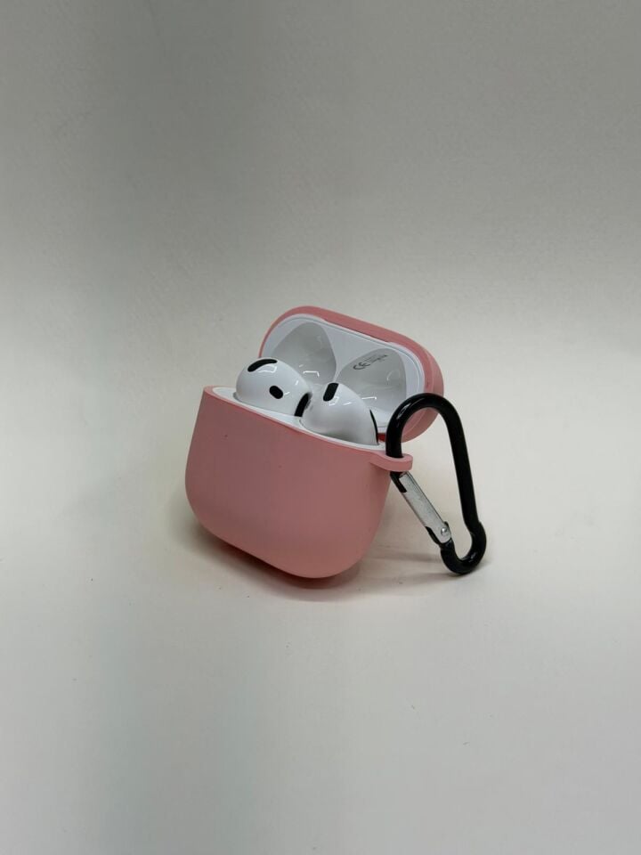 AirPods 4. Nesil Uyumlu Premium Silikon Kılıf - Darbe Emici Koruyucu Kılıf Pembe