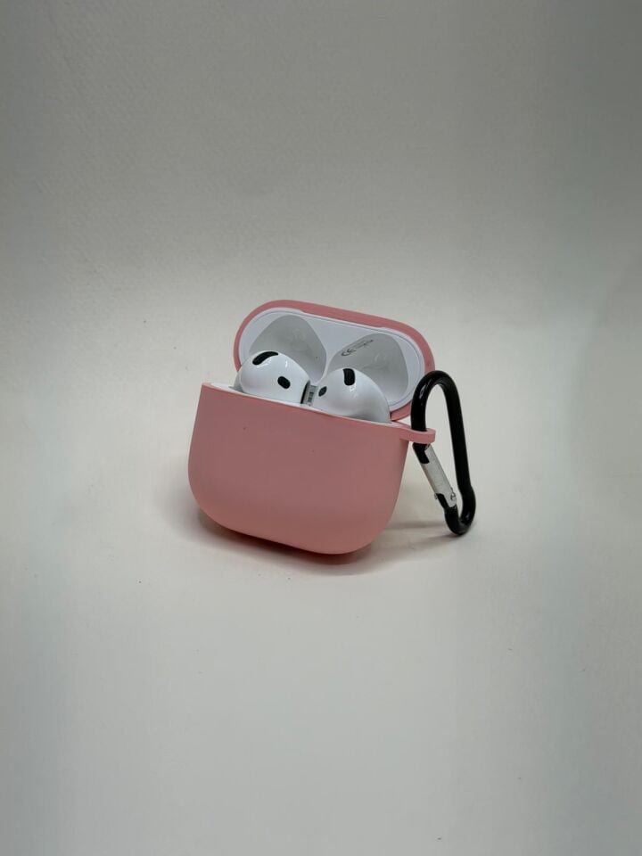 AirPods 4. Nesil Uyumlu Premium Silikon Kılıf - Darbe Emici Koruyucu Kılıf Pembe
