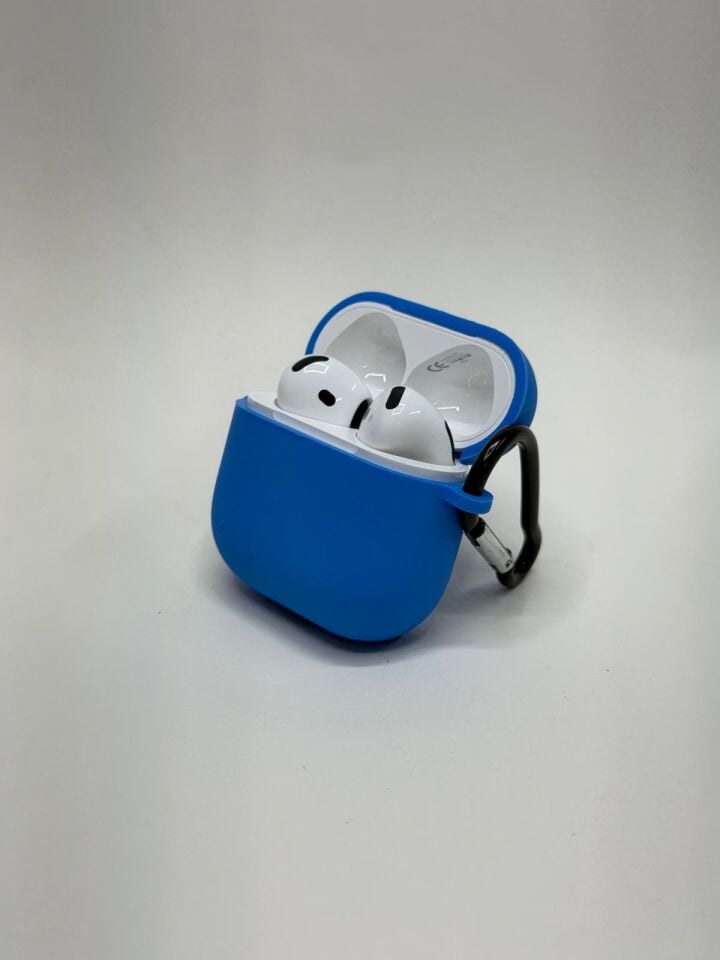 AirPods 4. Nesil Uyumlu Premium Silikon Kılıf - Darbe Emici Koruyucu Kılıf Mavi
