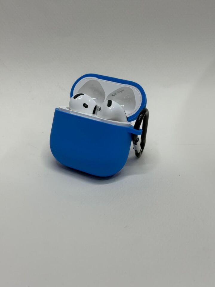 AirPods 4. Nesil Uyumlu Premium Silikon Kılıf - Darbe Emici Koruyucu Kılıf Mavi