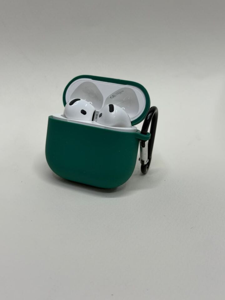 AirPods 4. Nesil Uyumlu Premium Silikon Kılıf - Darbe Emici Koruyucu Kılıf Yeşil