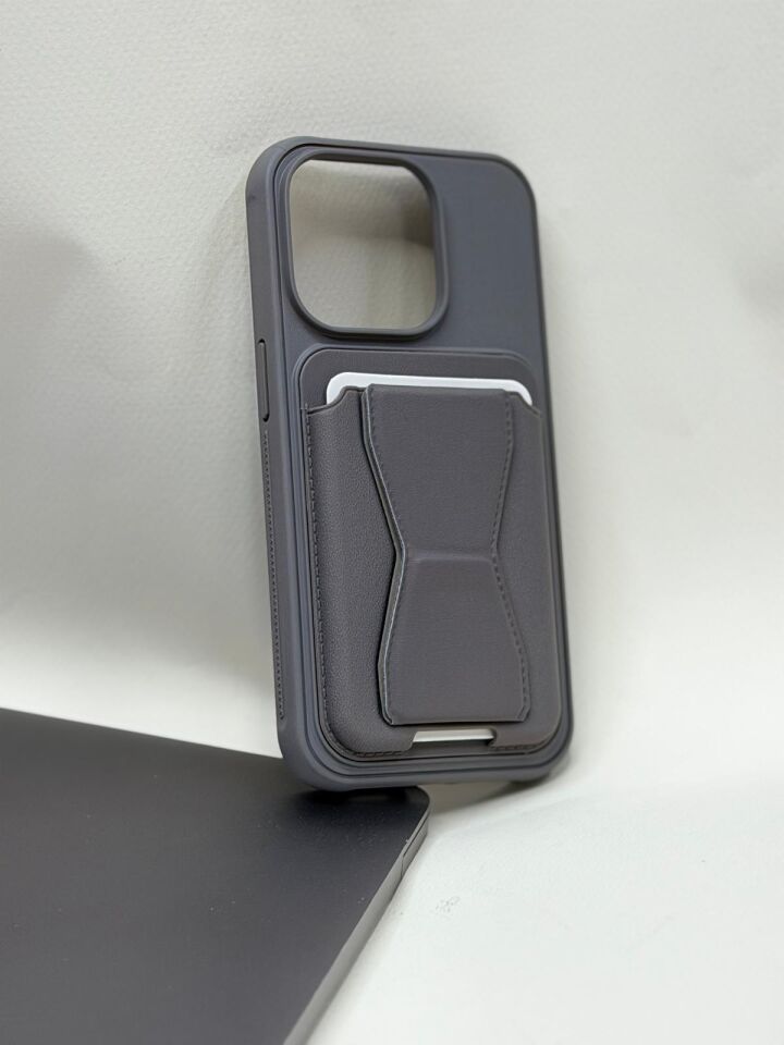 iPhone 14 Pro Uyumlu Kartlıklı Deri Kılıf - Cüzdan Özellikli, Arkası Kart Bölmeli, Darbe Emici Premium Kapak