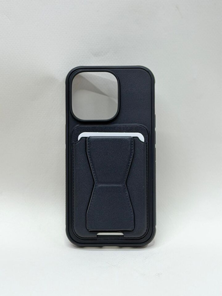 iPhone 14 Pro Uyumlu Kartlıklı Deri Kılıf - Cüzdan Özellikli, Arkası Kart Bölmeli, Darbe Emici Premium Kapak
