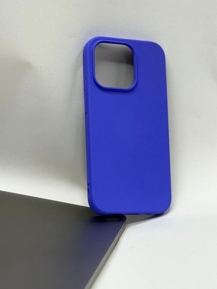 iPhone 14 Pro İçi Kadife Lansman Serisi Silikon Kılıf Lacivert