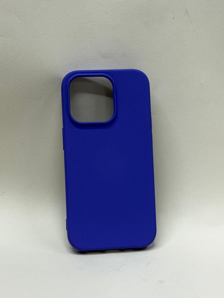 iPhone 14 Pro İçi Kadife Lansman Serisi Silikon Kılıf Lacivert