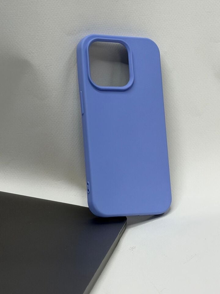 iPhone 14 Pro İçi Kadife Lansman Serisi Silikon Kılıf Mavi