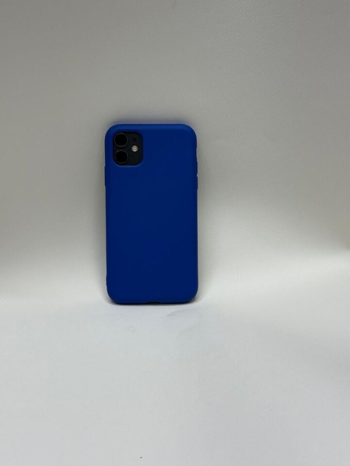 iPhone 11 Uyumlu Lansman Kılıfı - İçi Kadife Süet Astarlı Silikon Koruyucu Kapak Mavi