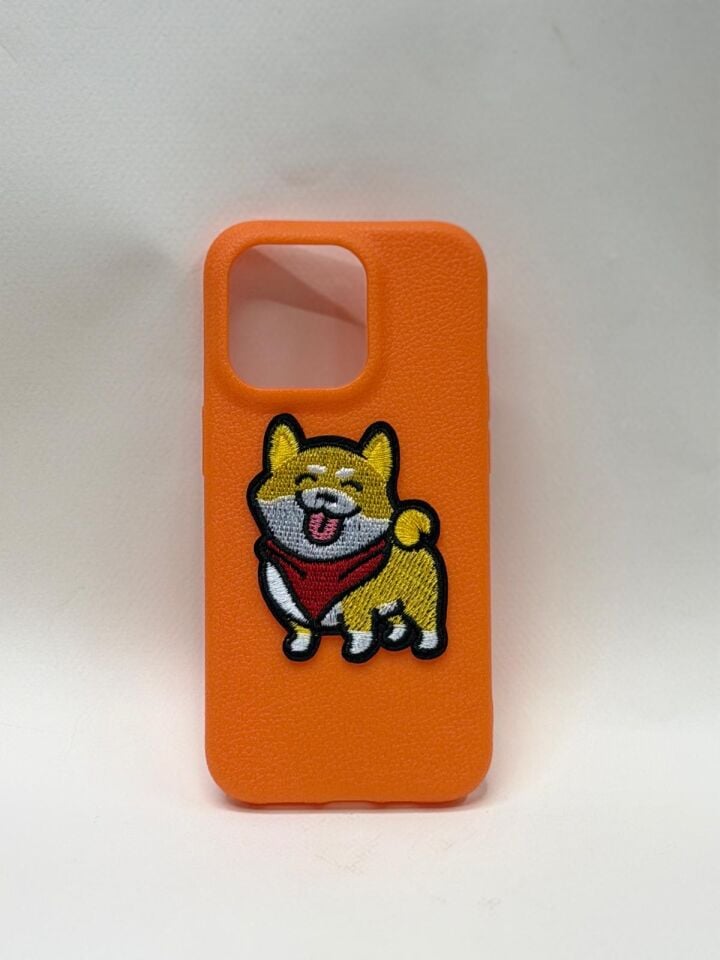 iPhone 14 Pro Candy Case Pastel Renkli Silikon Kılıf turuncu köpek