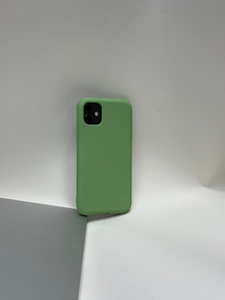iPhone 11 Uyumlu Lansman Kılıfı - İçi Kadife Süet Astarlı Silikon Koruyucu Kapak Yeşil