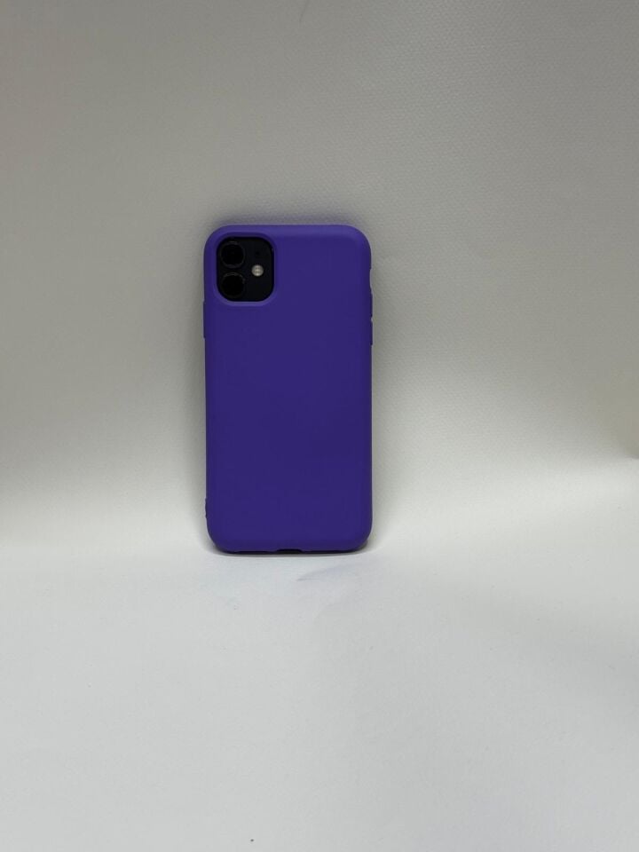 iPhone 11 Uyumlu Lansman Kılıfı - İçi Kadife Süet Astarlı Silikon Koruyucu Kapak Mor