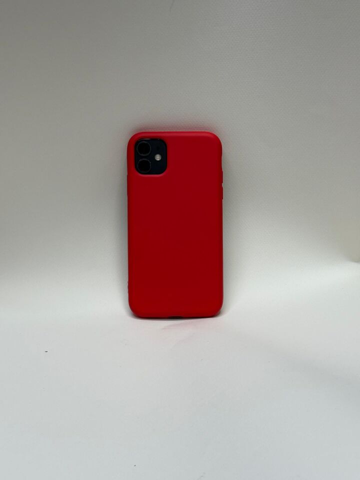 iPhone 11 Uyumlu Lansman Kılıfı - İçi Kadife Süet Astarlı Silikon Koruyucu Kapak Kırmızı