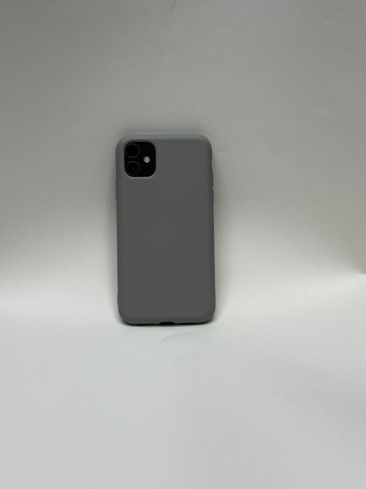 iPhone 11 Uyumlu Lansman Kılıfı - İçi Kadife Süet Astarlı Silikon Koruyucu Kapak koyu gri
