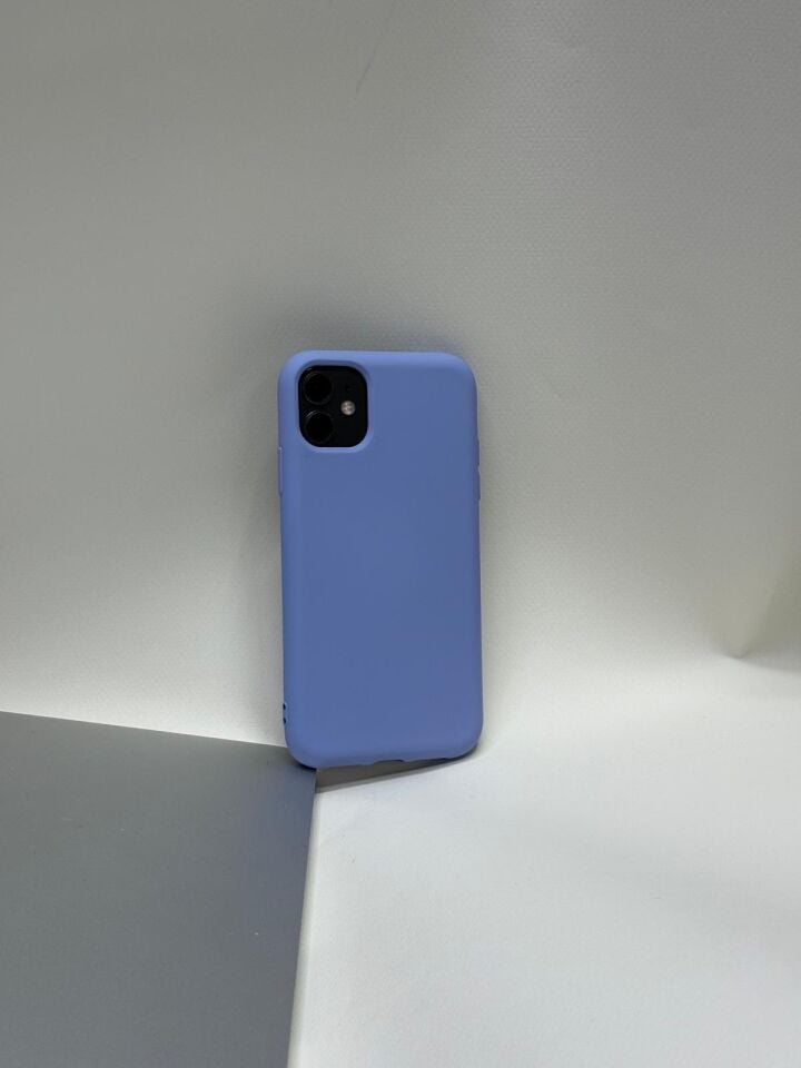 iPhone 11 Uyumlu Lansman Kılıfı - İçi Kadife Süet Astarlı Silikon Koruyucu Kapak açık mavi