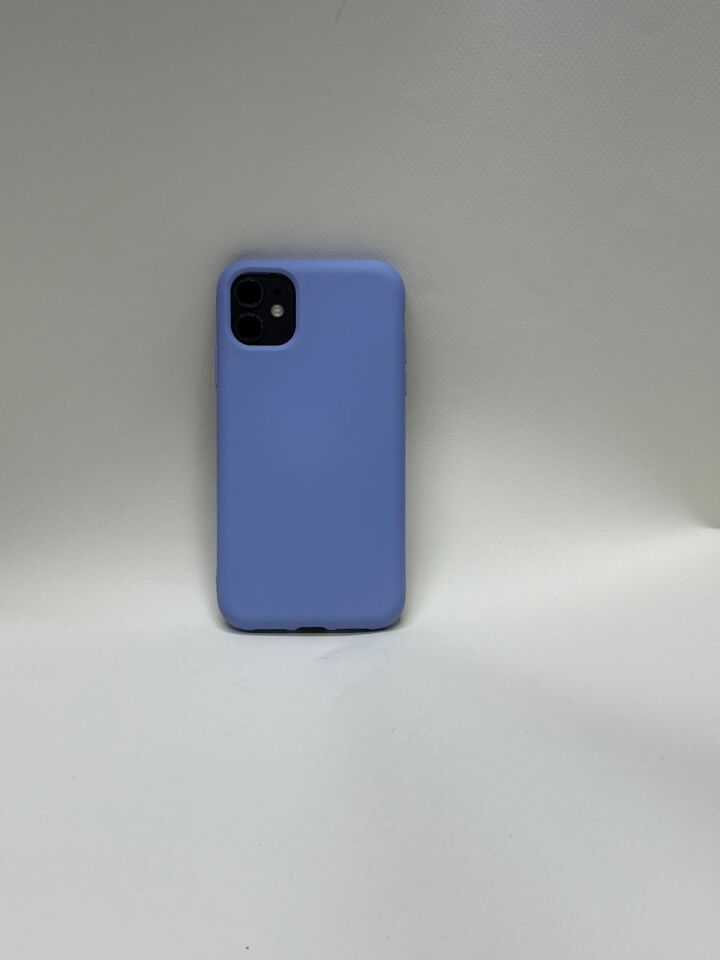 iPhone 11 Uyumlu Lansman Kılıfı - İçi Kadife Süet Astarlı Silikon Koruyucu Kapak açık mavi