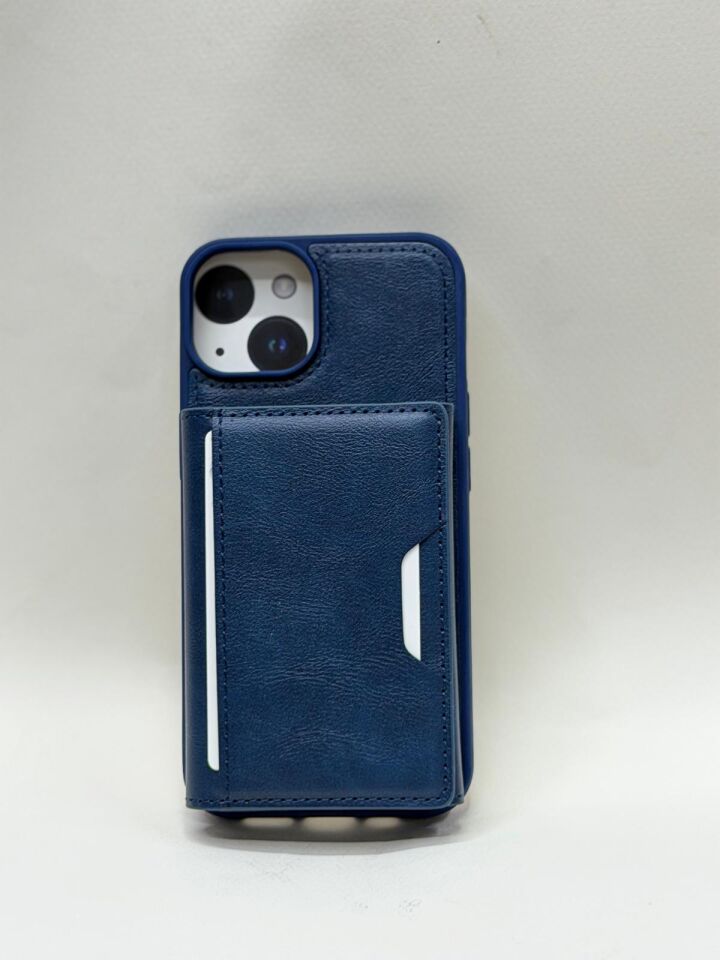 iPhone 13 / 14 Uyumlu Cüzdanlı Deri Görünümlü Kılıf - Kartlıklı Standlı Mıknatıslı Kapaklı Kılıf