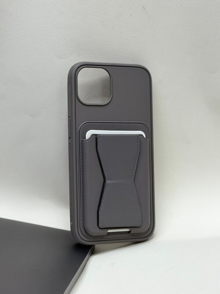 iPhone 13 / 14 Uyumlu Kartlıklı Kılıf - Arkası Kart Yuvalı Esnek Koruyucu Kapak