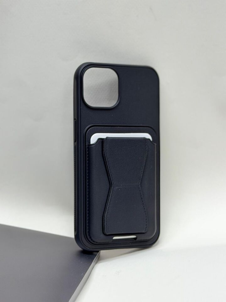 iPhone 13 / 14 Uyumlu Kartlıklı Kılıf - Arkası Kart Yuvalı Esnek Koruyucu Kapak
