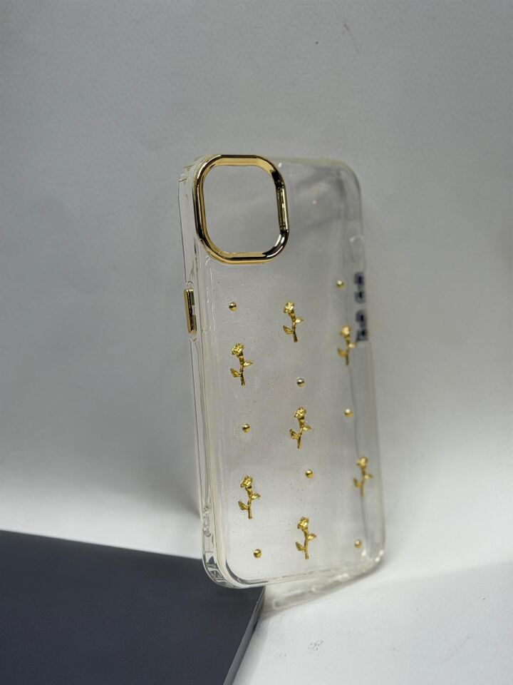 iPhone 13 / 14 Uyumlu Lüks Mücevher Desenli Parlak Koruyucu Kılıf