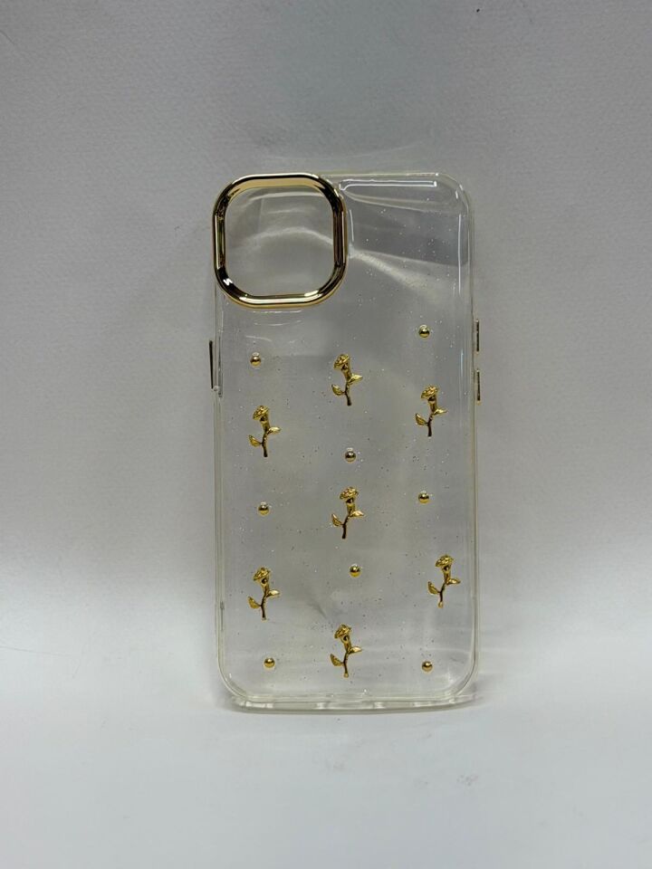 iPhone 13 / 14 Uyumlu Lüks Mücevher Desenli Parlak Koruyucu Kılıf