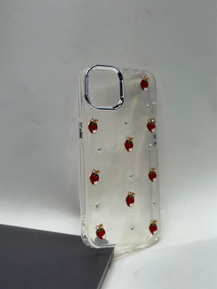 iPhone 13 / 14 Uyumlu Lüks Mücevher Desenli Parlak Koruyucu Kılıf