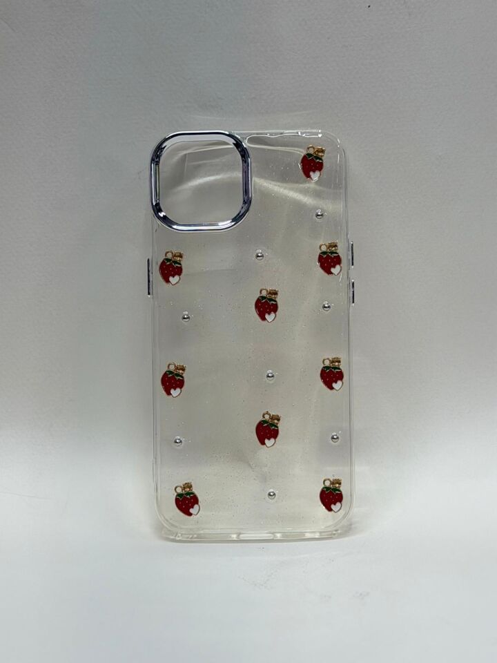 iPhone 13 / 14 Uyumlu Lüks Mücevher Desenli Parlak Koruyucu Kılıf