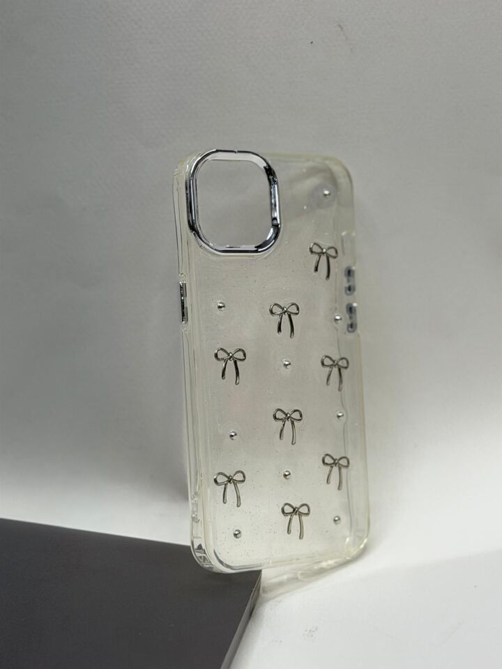 iPhone 13 / 14 Uyumlu Lüks Mücevher Desenli Parlak Koruyucu Kılıf