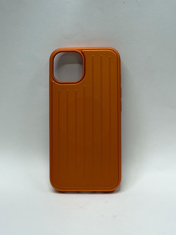 iPhone 13 Uyumlu Valiz Desenli Premium Arka Kapak – Rimowa Tasarım Turuncu