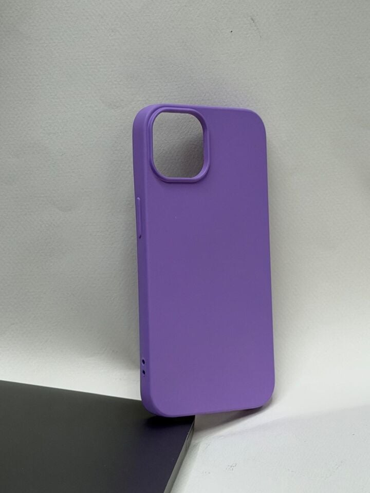 iPhone 13/14  Uyumlu İçi Süet Lansman Serisi Silikon Kılıf Mor