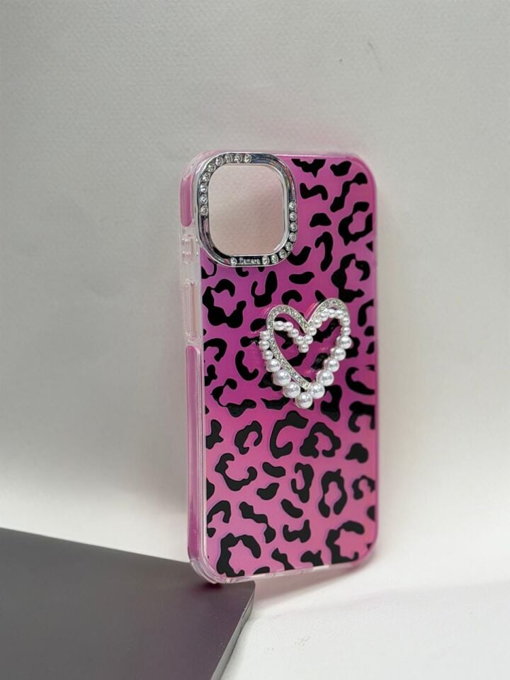 iPhone 13 / 14 Uyumlu Premium Leopar Desenli Lansman Kılıf - Şık ve Korumalı Arkalık