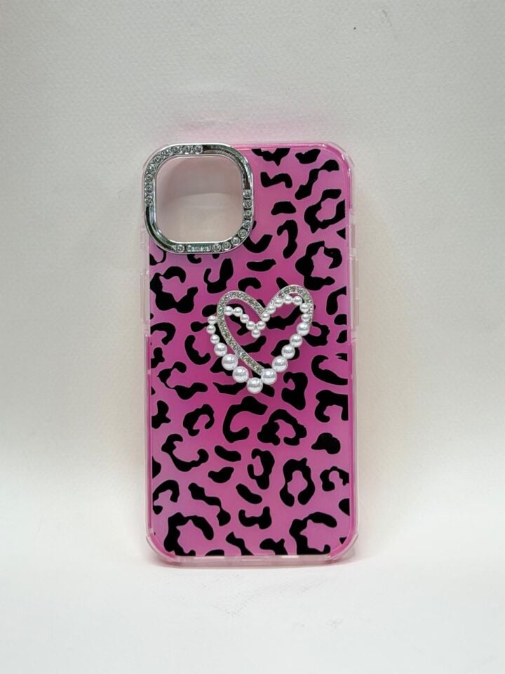 iPhone 13 / 14 Uyumlu Premium Leopar Desenli Lansman Kılıf - Şık ve Korumalı Arkalık