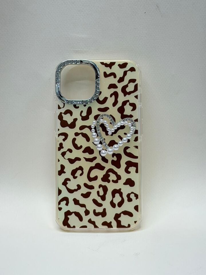 iPhone 13 / 14 Uyumlu Premium Leopar Desenli Lansman Kılıf - Şık ve Korumalı Arkalık