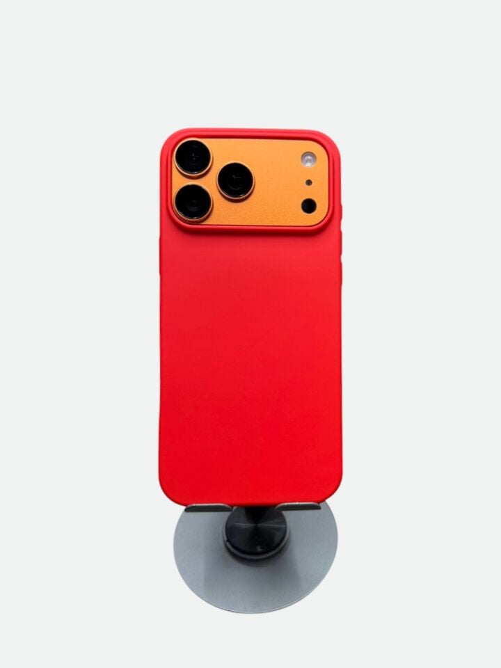 iPhone 17 Pro Max Uyumlu İçi Kadife Lansman Silikon Kılıf – Kamera Korumalı Premium Serisi Kırmızı