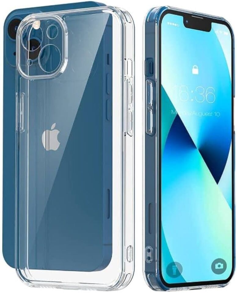 iPhone 13/14 Uyumlu Sararmayan Şeffaf Silikon Kılıf - Kamera Korumalı